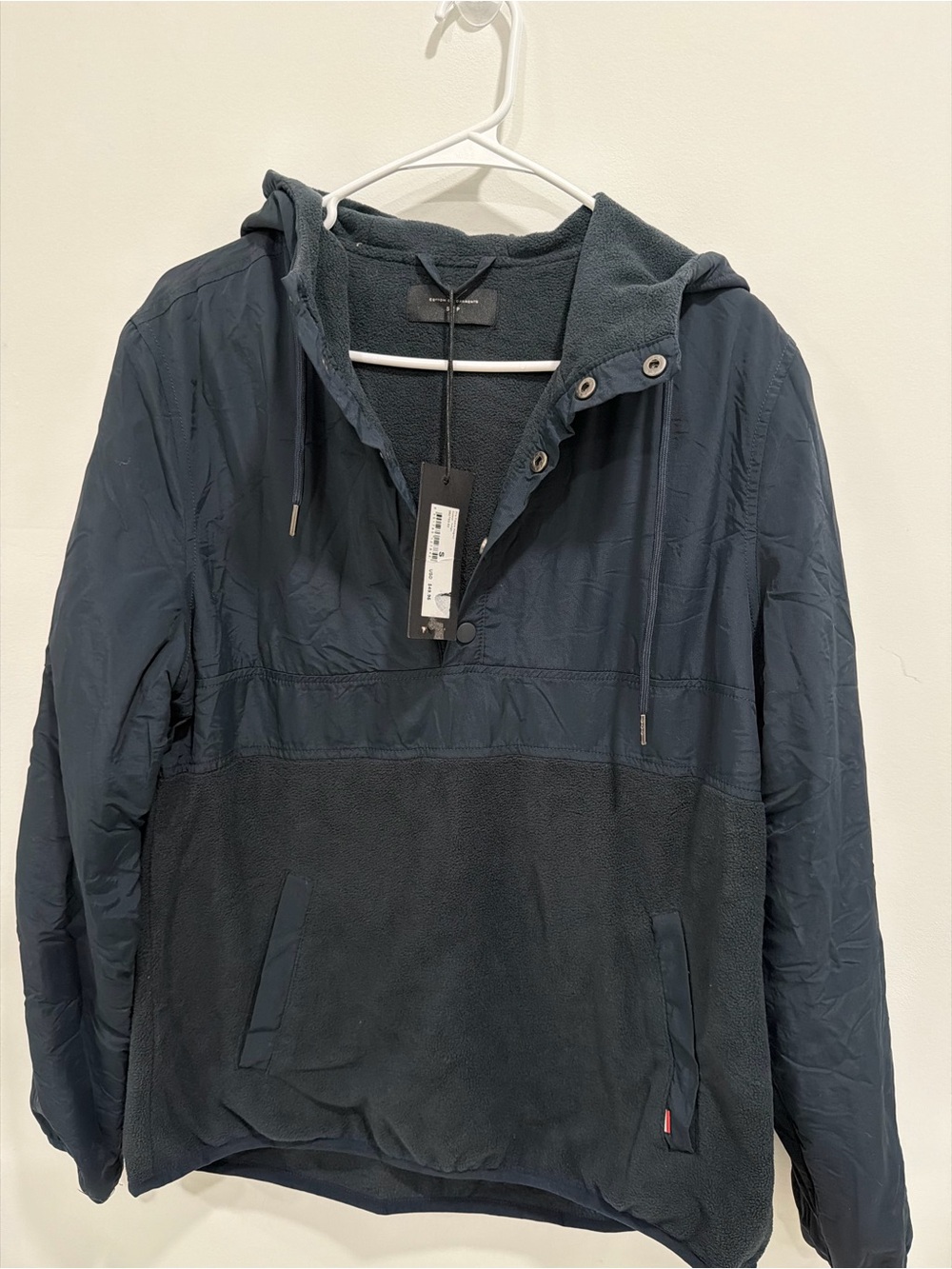 & Other Stories Men's Navy Hooded Pullover Jacket